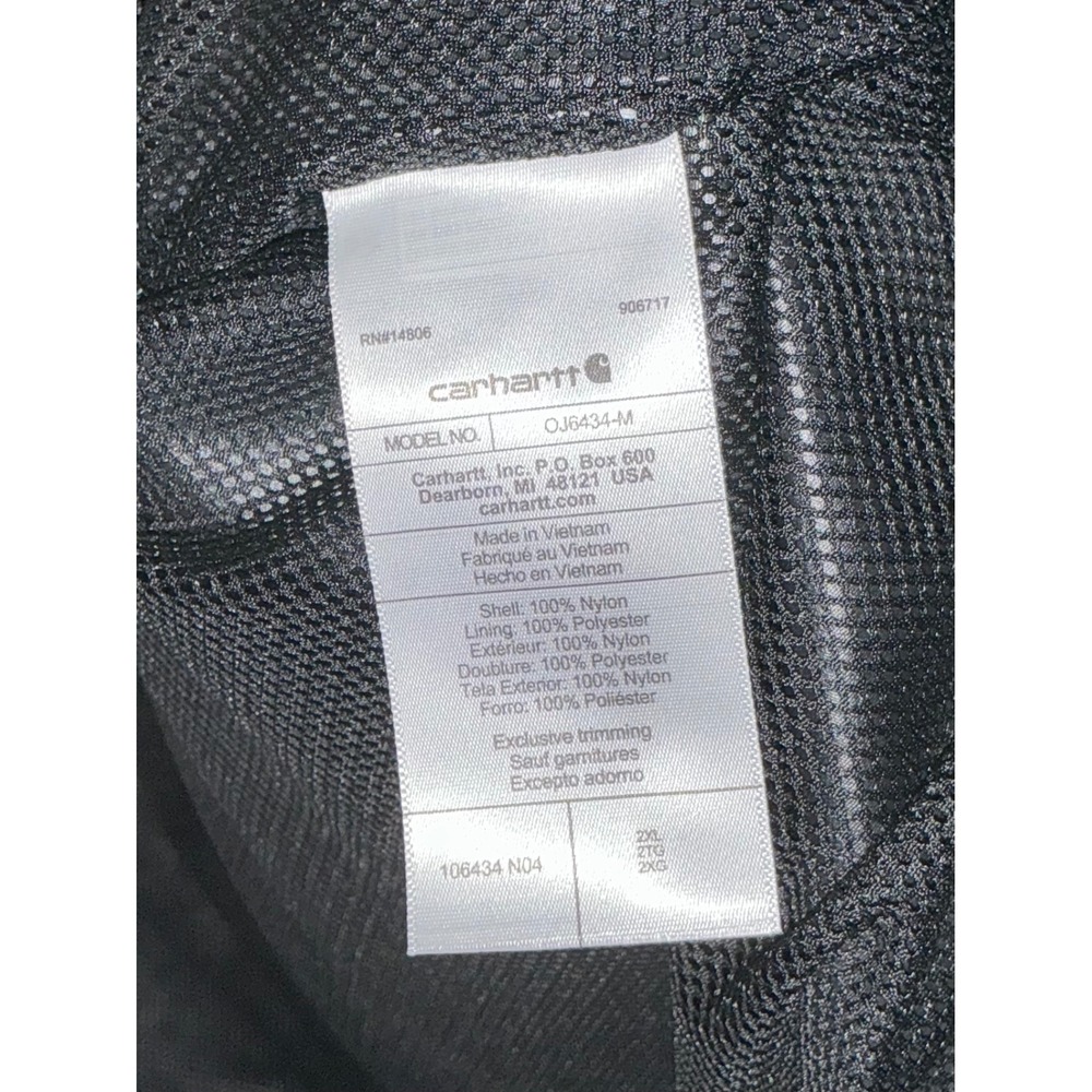 Carhartt Bayou Jacket Mens 2XL Black Storm Defender Waterproof Hooded OJ6434-M - Picture 13 of 16
